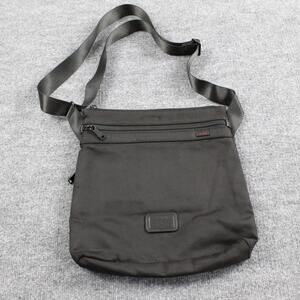 Tumi Crossbody Messenger Bag Mens Black Nylon Adjustable Strap Travel Organizer